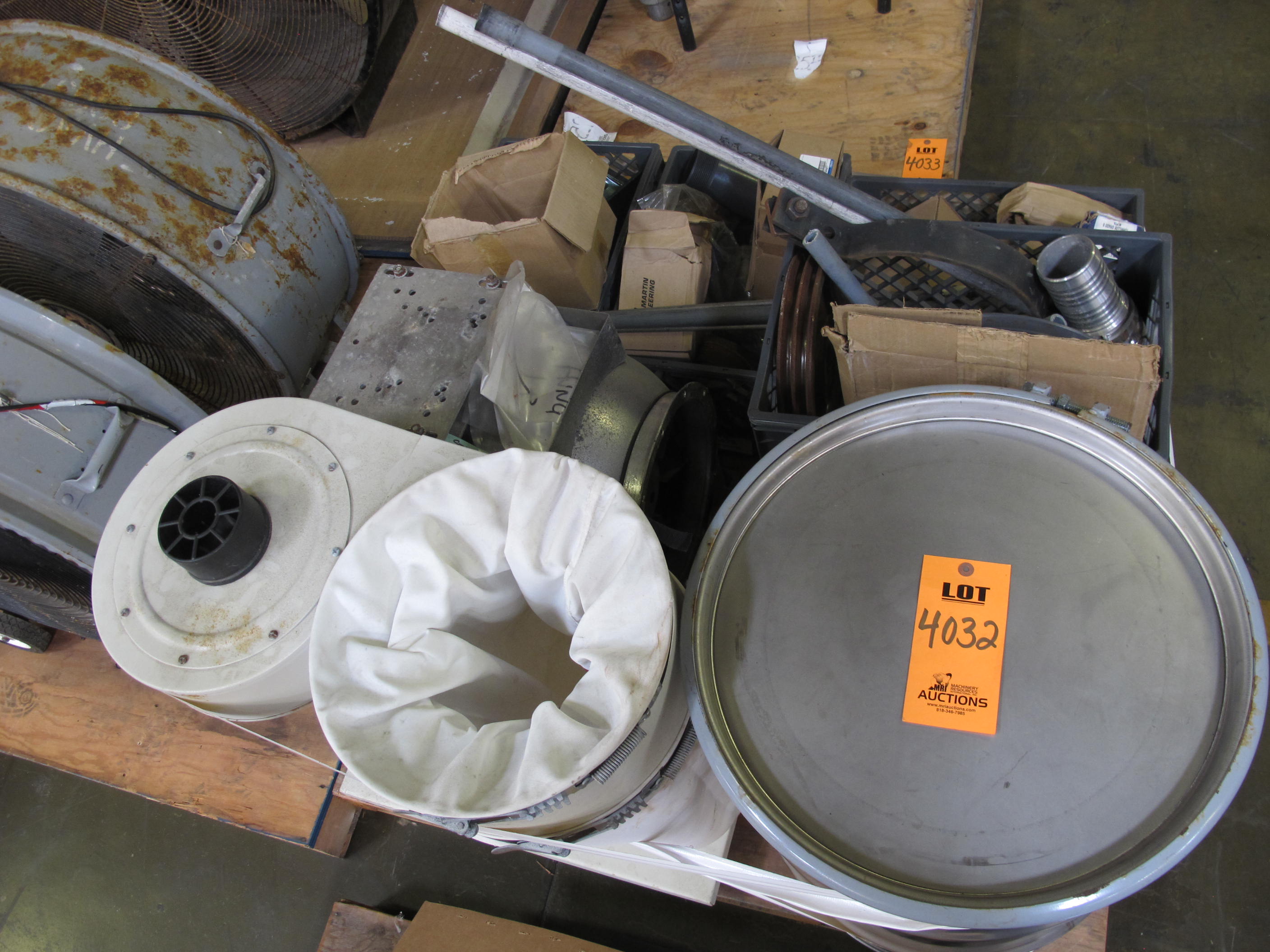 LOT TO INCLUDE: MISC. SS DRUM, SPRING NUTS, MOUNTING BRACKETS, FILTER WITH MISC STL PARTS. LOADING & HANDLING FEE $15-4032